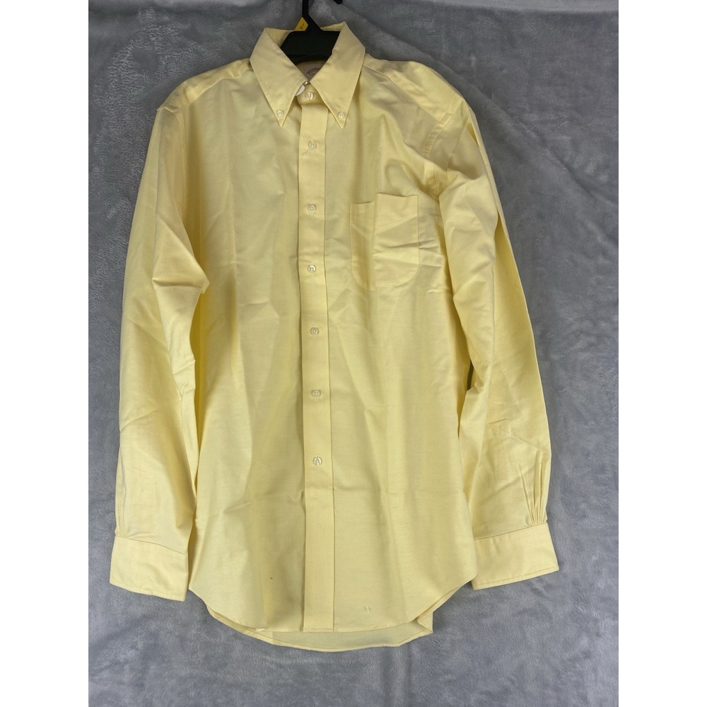Brooks Brothers 346 Mens‎  Size 15.5-4/5 Long Yellow Sleeve Button Down Shirt